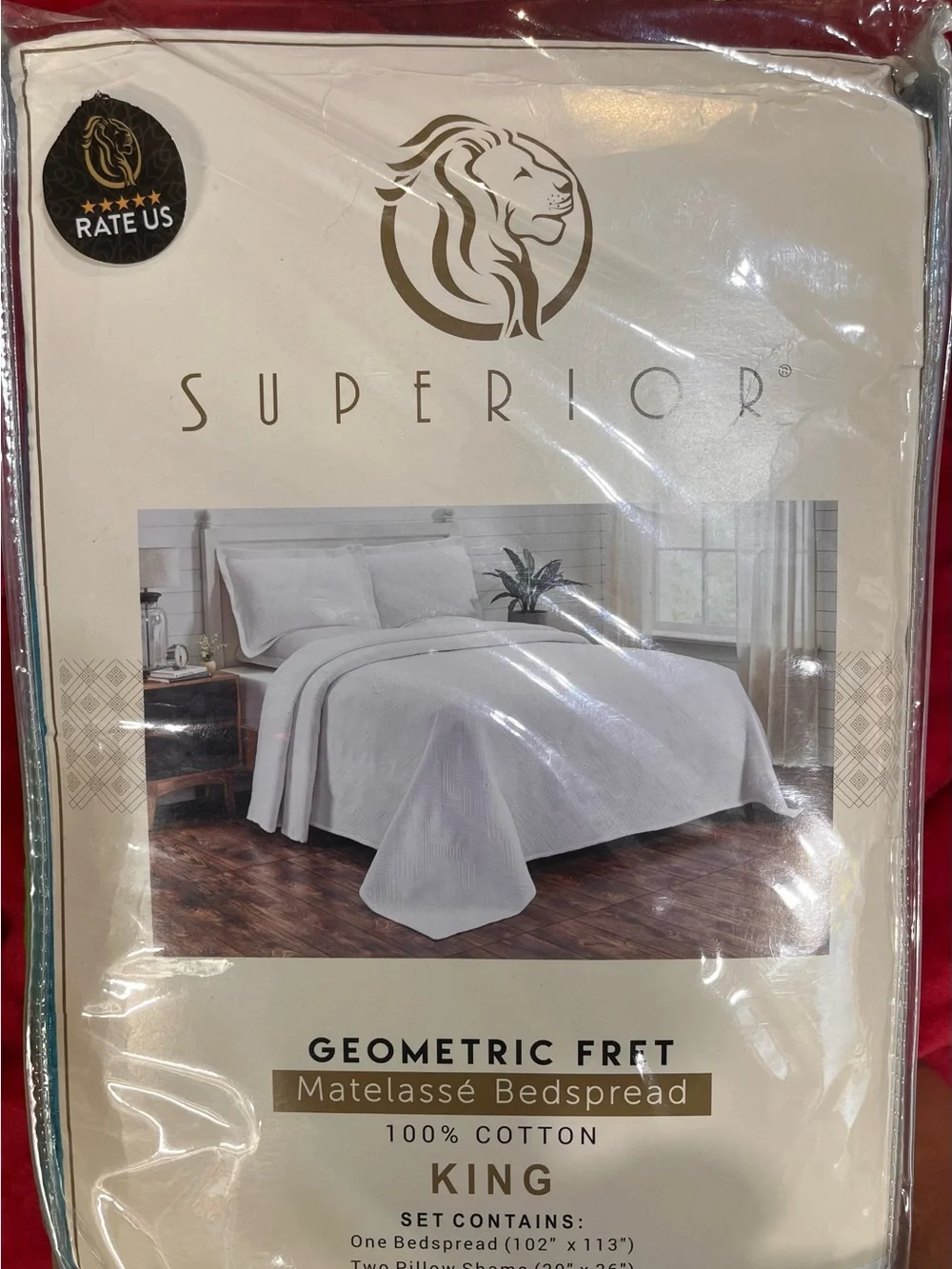 GEOMETRIC FRET Matelassé Bedspread 100% COTTON